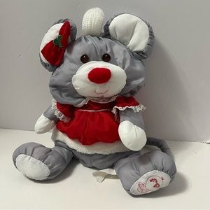 Vintage fisher price puffalump Mrs Claus Christmas mouse plush doll 1988